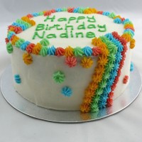 Rainbow Rosette Buttercream Icing Cake